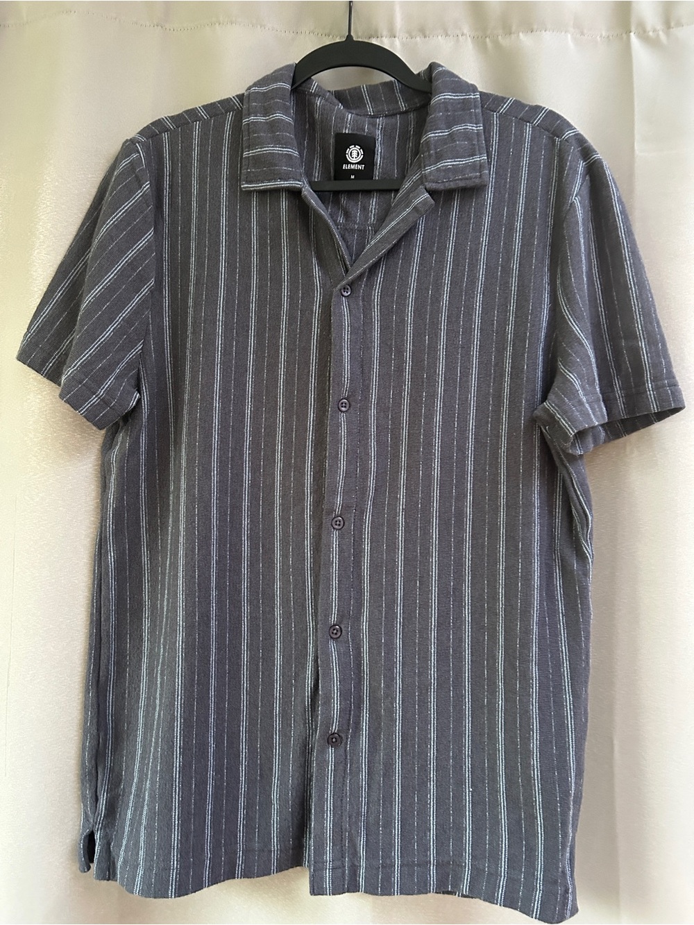 TWO Element Men's Striped Short-Sleeve Button-Up Shirt in blue and brown